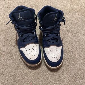 Jordan Kids Navy and White Sneakers